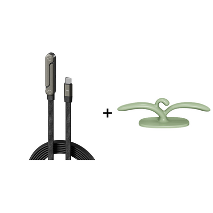 📢📢50%  OFF !! ⏰⚡2-in-1 Invisible Holder Charger Cable – 240W Fast Charging Cord with Built-In Phone Stand