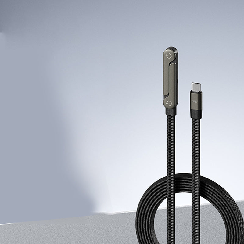 📢📢50%  OFF !! ⏰⚡2-in-1 Invisible Holder Charger Cable – 240W Fast Charging Cord with Built-In Phone Stand