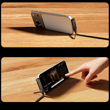 📢📢50%  OFF !! ⏰⚡2-in-1 Invisible Holder Charger Cable – 240W Fast Charging Cord with Built-In Phone Stand