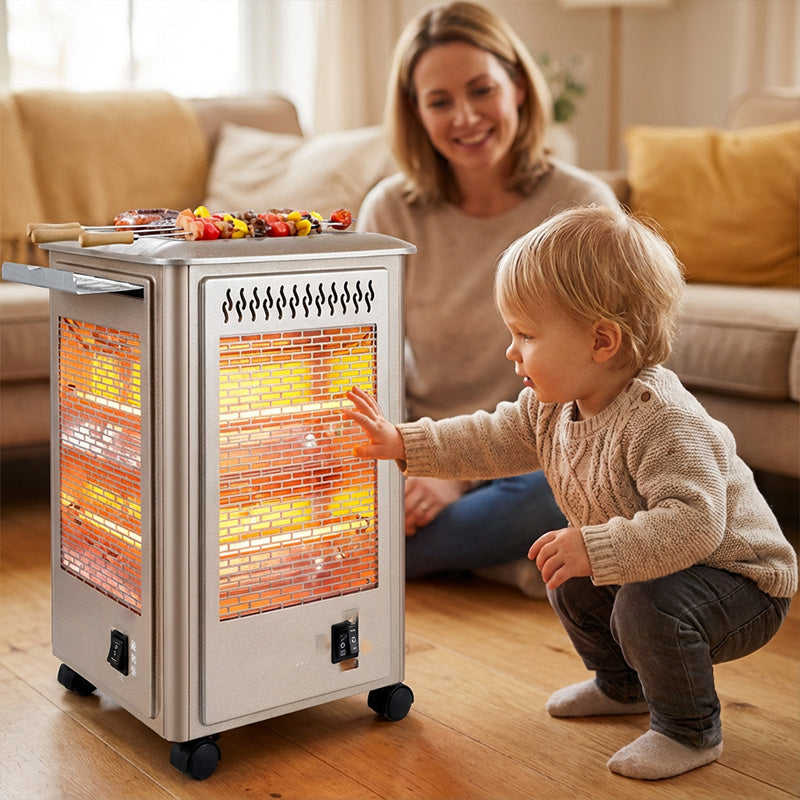 📢📢60 %  OFF !! ⏰5 Sides Portable Electric Heater with BBQ Grill Top