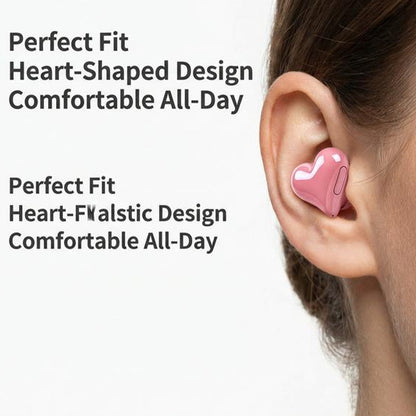 📢📢50%  OFF !! ⏰Stylish Heart-Shaped Bluetooth Earbuds