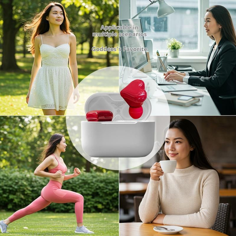 📢📢50%  OFF !! ⏰Stylish Heart-Shaped Bluetooth Earbuds