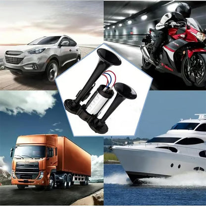 📢📢60%  OFF !! ⏰Train Air Horn 120dB – Fits Trucks, Cars & Boats | 12V/24V, Waterproof & Tool-Free Install 🚛🔊