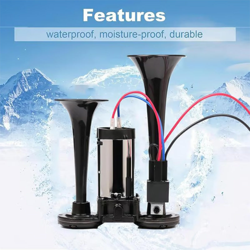 📢📢60%  OFF !! ⏰Train Air Horn 120dB – Fits Trucks, Cars & Boats | 12V/24V, Waterproof & Tool-Free Install 🚛🔊