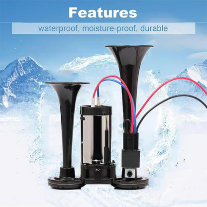 📢📢60%  OFF !! ⏰Train Air Horn 120dB – Fits Trucks, Cars & Boats | 12V/24V, Waterproof & Tool-Free Install 🚛🔊