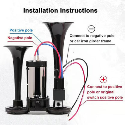 📢📢60%  OFF !! ⏰Train Air Horn 120dB – Fits Trucks, Cars & Boats | 12V/24V, Waterproof & Tool-Free Install 🚛🔊
