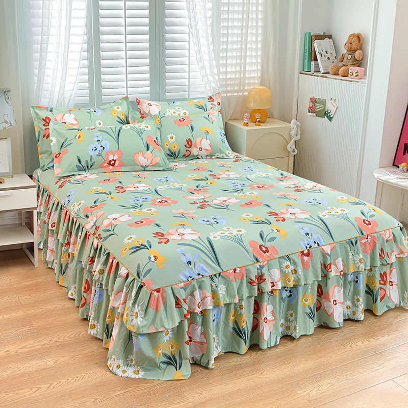 📢📢60%  OFF !! ⏰3-Piece Ruffled Bed Skirt Set🛏️