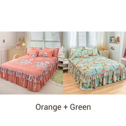 📢📢60%  OFF !! ⏰3-Piece Ruffled Bed Skirt Set🛏️