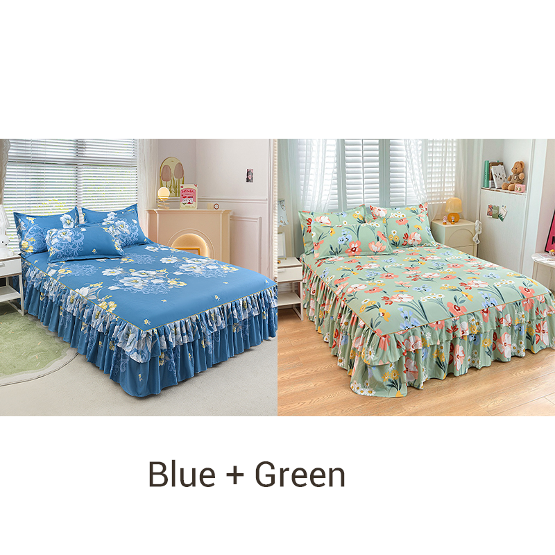 📢📢60%  OFF !! ⏰3-Piece Ruffled Bed Skirt Set🛏️