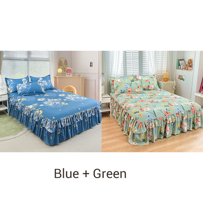 📢📢60%  OFF !! ⏰3-Piece Ruffled Bed Skirt Set🛏️