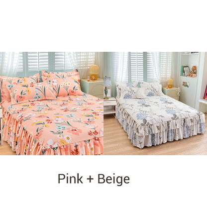 📢📢60%  OFF !! ⏰3-Piece Ruffled Bed Skirt Set🛏️