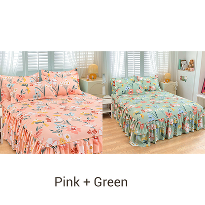 📢📢60%  OFF !! ⏰3-Piece Ruffled Bed Skirt Set🛏️
