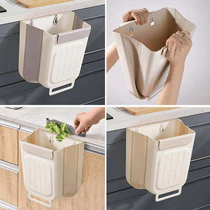 🗑️ 30% OFF NOW! 🧺 Multipurpose Hanging Collapsible Trash Can for Kitchen – Space-Saving, Durable & Perfect for Peels, Waste & Recycling ♻️