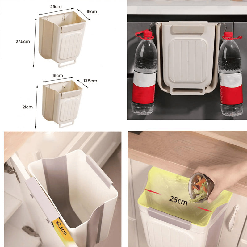 🗑️ 30% OFF NOW! 🧺 Multipurpose Hanging Collapsible Trash Can for Kitchen – Space-Saving, Durable & Perfect for Peels, Waste & Recycling ♻️