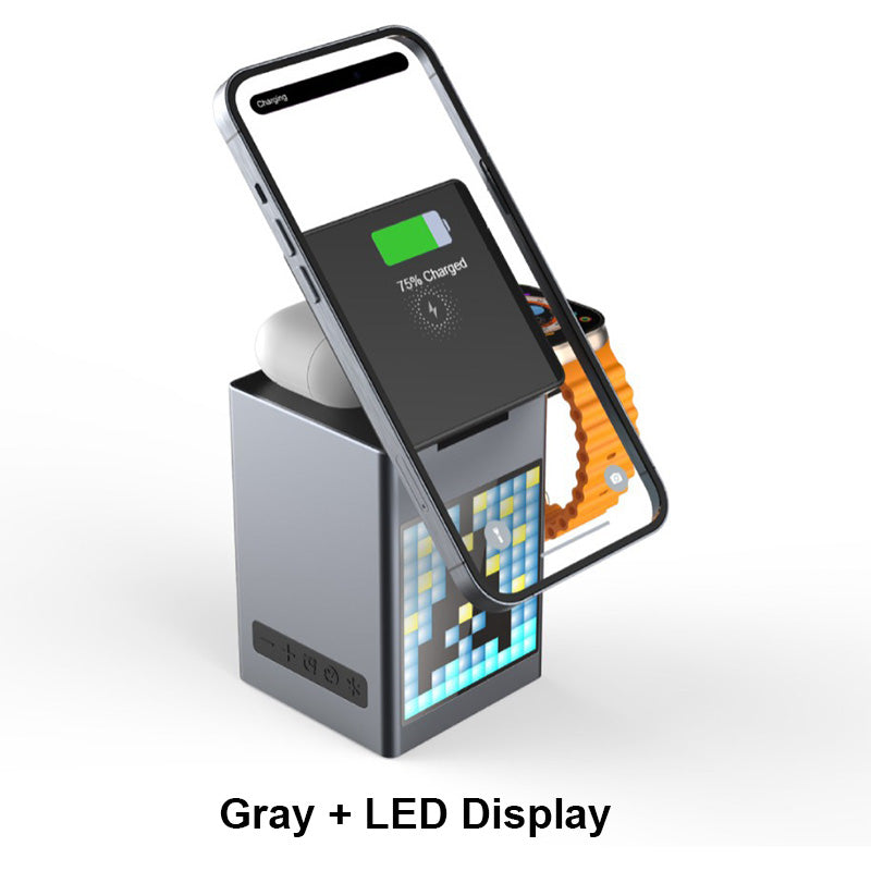 📢📢60%  OFF !! ⏰Multifunctional Charging Station with Built-in Bluetooth Speaker & Clock
