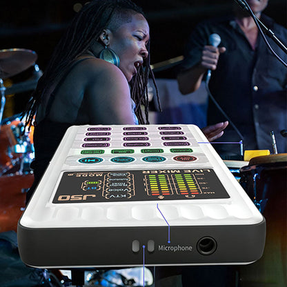 📢📢60% OFF!!⏰ Portable Handheld Live Sound Card (Voice Changer): Multifunctional Effects + Noise Cancellation – Stream from Anywhere!