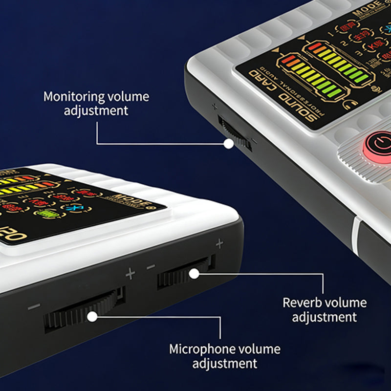 📢📢60% OFF!!⏰ Portable Handheld Live Sound Card (Voice Changer): Multifunctional Effects + Noise Cancellation – Stream from Anywhere!