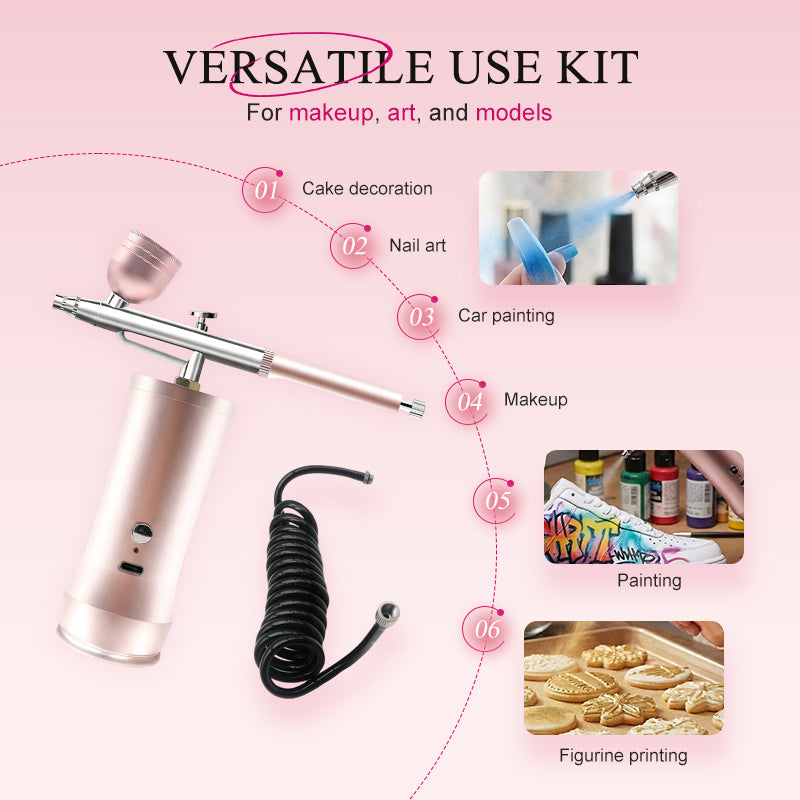 📢📢50%  OFF !! ⏰🎨 Three pressure settings + wireless freedom! Professional-grade airbrush for makeup, nail art, and modeling—all in one device! ✨