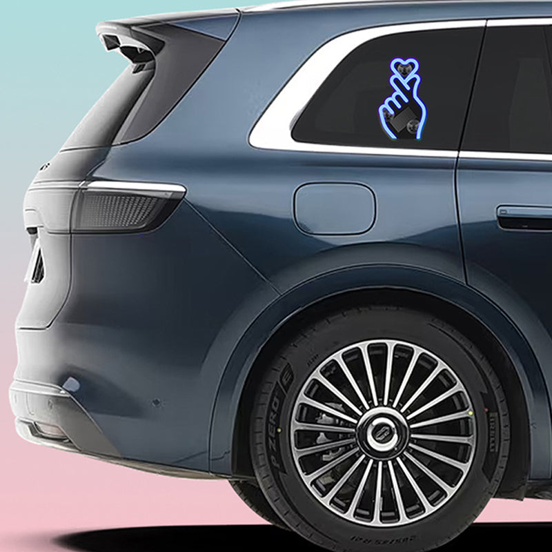 📢📢50%  OFF !! ⏰Solar-Powered Finger Heart LED Car Light