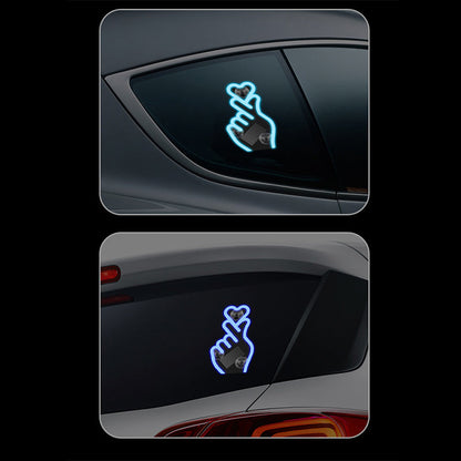 📢📢50%  OFF !! ⏰Solar-Powered Finger Heart LED Car Light