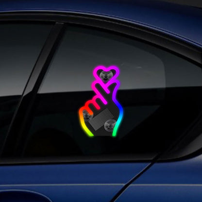 📢📢50%  OFF !! ⏰Solar-Powered Finger Heart LED Car Light