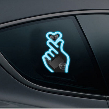 📢📢50%  OFF !! ⏰Solar-Powered Finger Heart LED Car Light