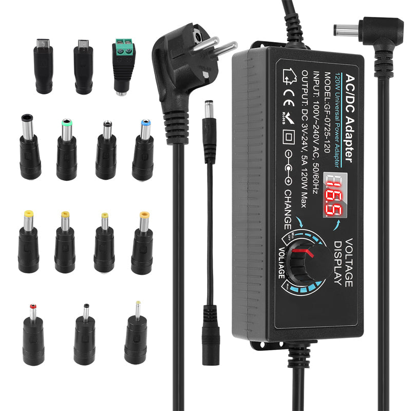 📢📢50% OFF !!!⏰Adjustable 3V-24V 3A Universal AC/DC Power Adapter