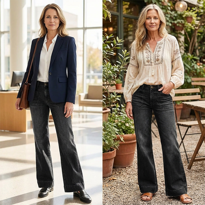 📢📢50%  OFF !! ⏰Women's Retro Flare Jeans with Pockets