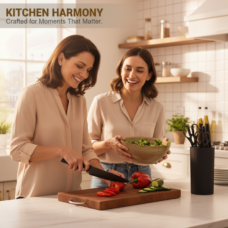 📢📢40% OFF !! ⏰Modern 7-in-1 Kitchen Knife & Scissors Set