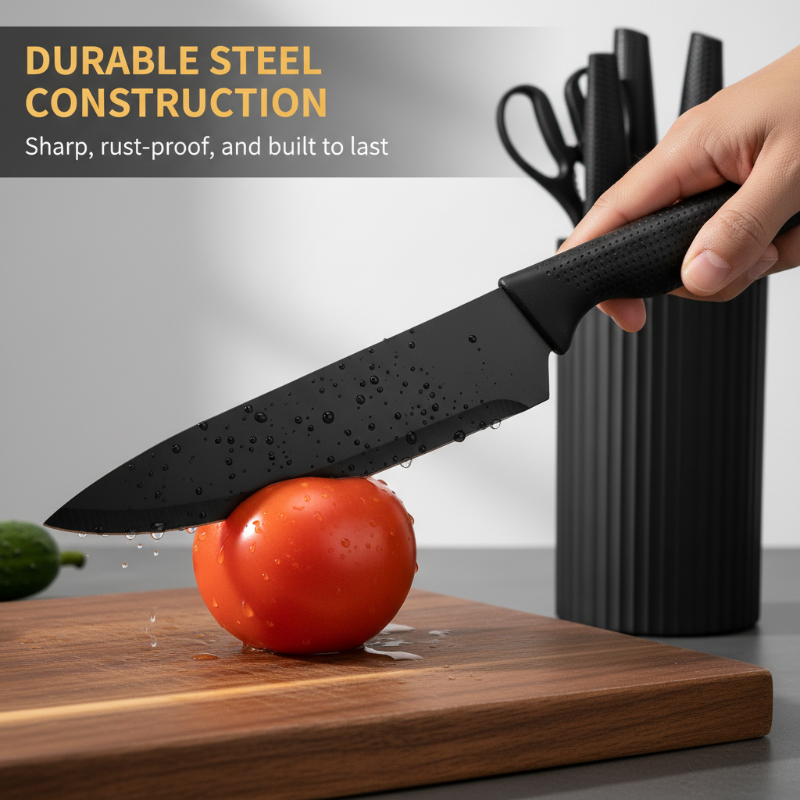 📢📢40% OFF !! ⏰Modern 7-in-1 Kitchen Knife & Scissors Set