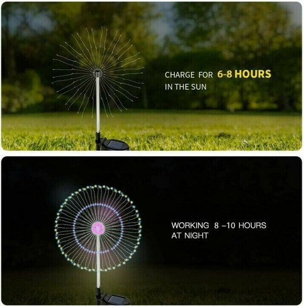 📢📢50% OFF !!!⏰Waterproof Solar Garden Fireworks Lamp