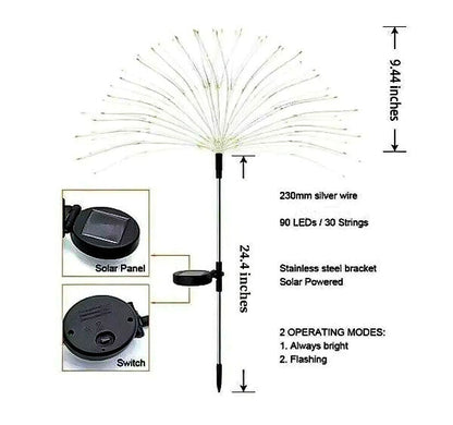 📢📢50% OFF !!!⏰Waterproof Solar Garden Fireworks Lamp