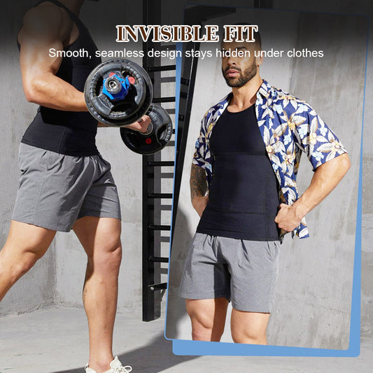 📢📢50% OFF!!⏰Men's Solid Slimming Abdominal Control Vest