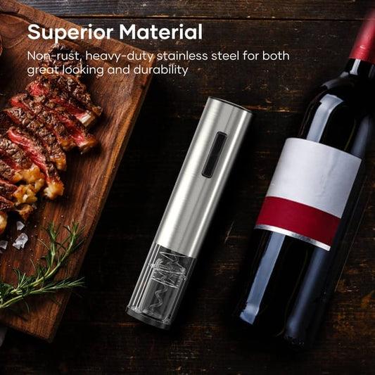 🍾 50% OFF! 🍷 Cordless Electric Corkscrew Set – USB Rechargeable, Automatic Rotation & Ergonomic Design for Gifts ✨