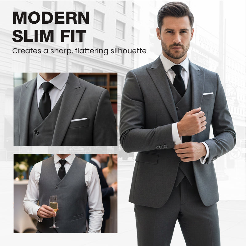📢📢53% OFF !!!⏰Men's Slim-Fit 3-Piece Suit Set