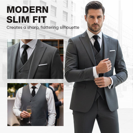 📢📢53% OFF !!!⏰Men's Slim-Fit 3-Piece Suit Set
