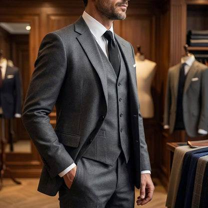 📢📢53% OFF !!!⏰Men's Slim-Fit 3-Piece Suit Set