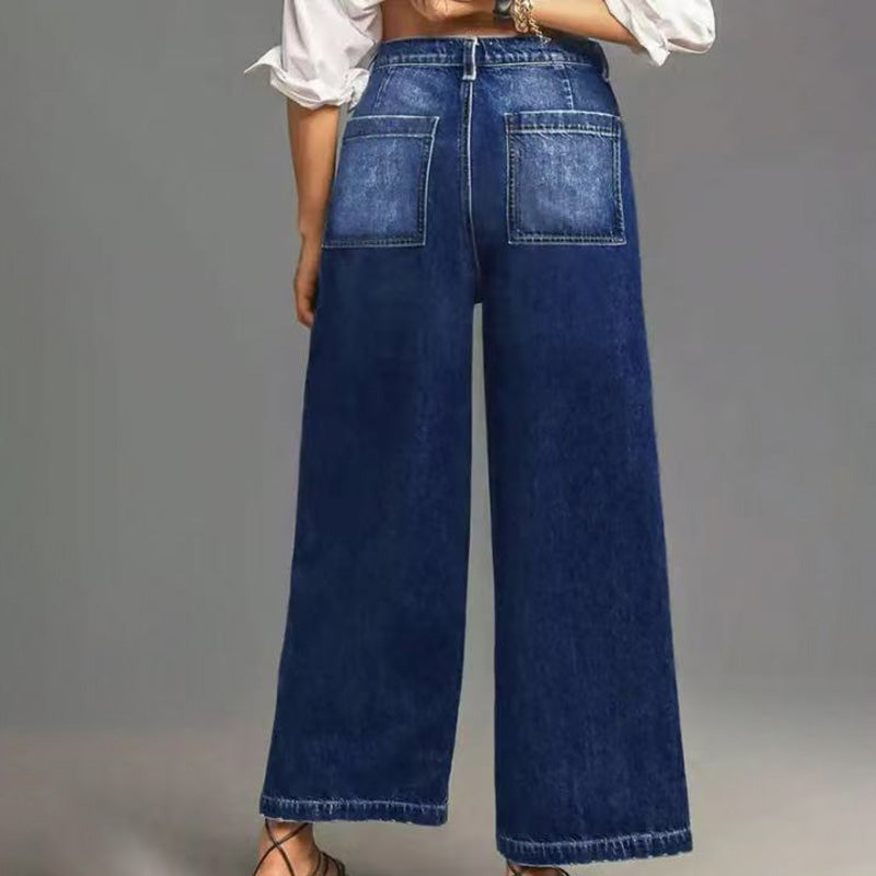 📢📢50% OFF!!⏰Women's Casual High-Rise Wide-Leg Jeans