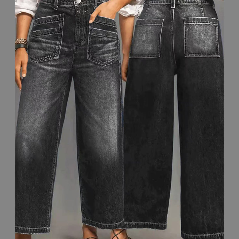 📢📢50% OFF!!⏰Women's Casual High-Rise Wide-Leg Jeans