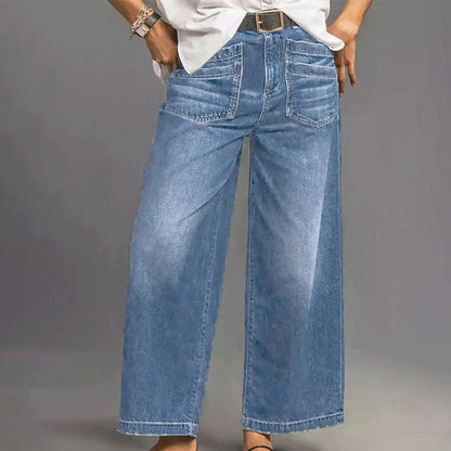 📢📢50% OFF!!⏰Women's Casual High-Rise Wide-Leg Jeans