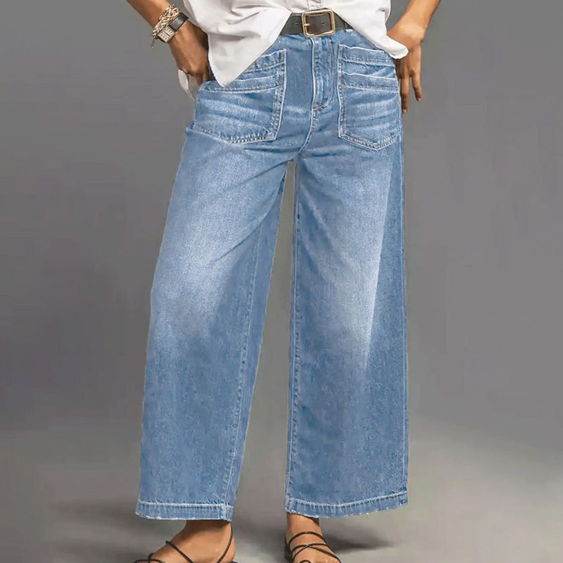 📢📢50% OFF!!⏰Women's Casual High-Rise Wide-Leg Jeans