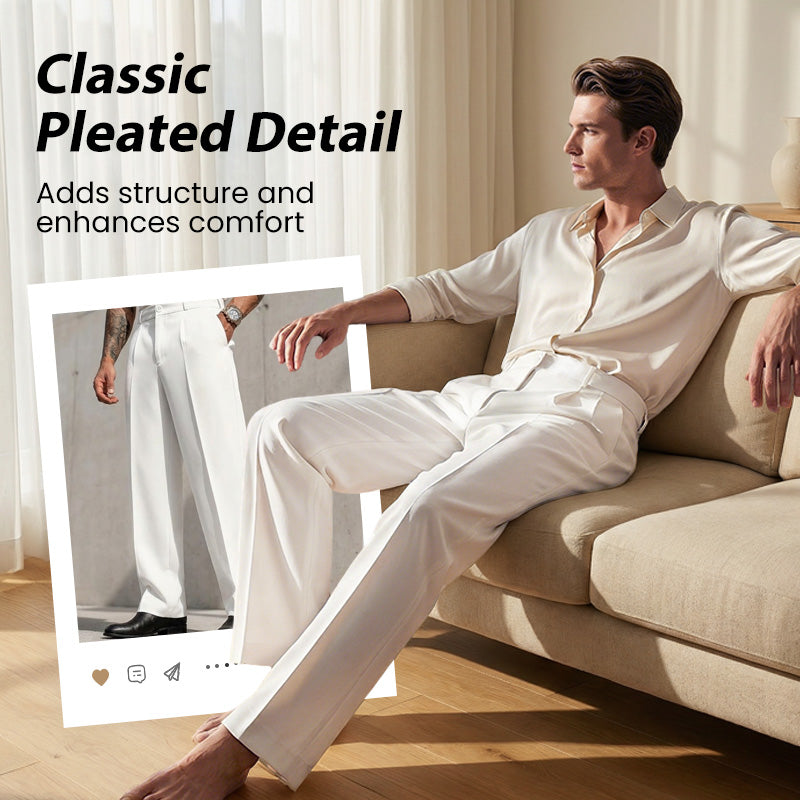 📢📢50% OFF !!!⏰Men’s Casual Pleated Wide-Leg Pants