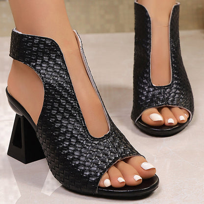 📢📢50% OFF !!!⏰Women's Elegant Peep-Toe Heeled Sandals👡