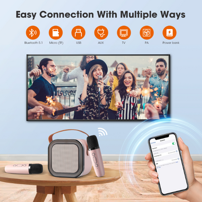 📢📢50% OFF !!!⏰Mini Karaoke Machine for Kids with Wireless Microphones