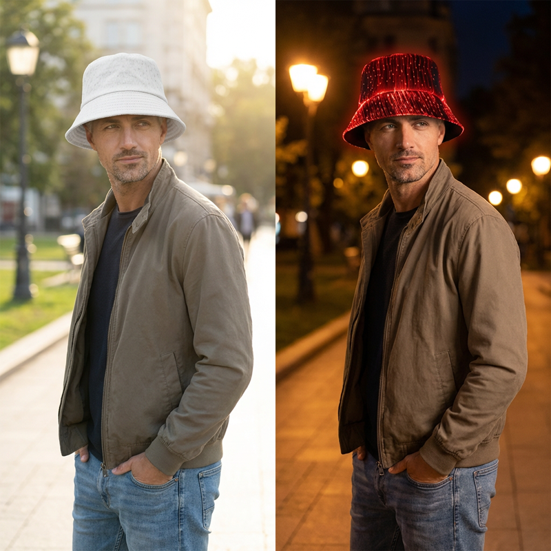📢📢50% OFF !!!⏰Luminous Fiber Optic Bucket Hat