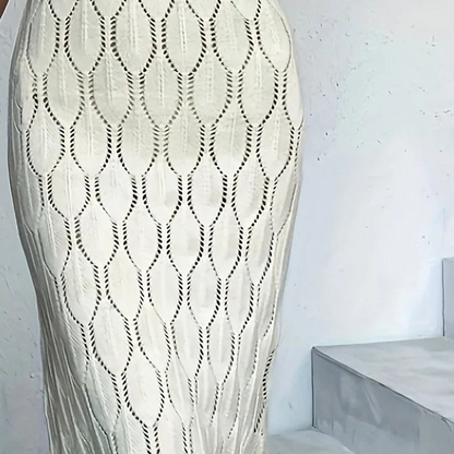 📢📢50% OFF !!!⏰Elegant V-Neck Pointelle Knit Dress