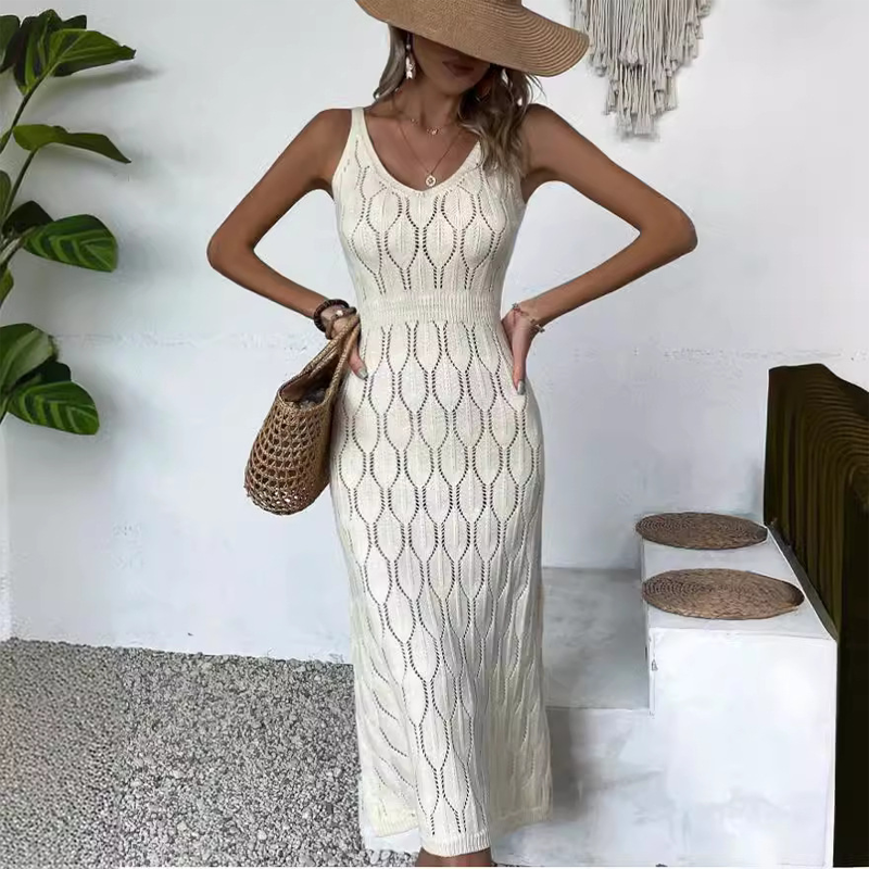 📢📢50% OFF !!!⏰Elegant V-Neck Pointelle Knit Dress