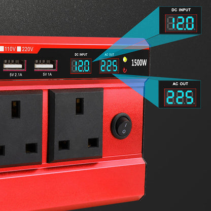 📢📢50% OFF !!!⏰1500W Car Power Inverter with 4 USB Ports