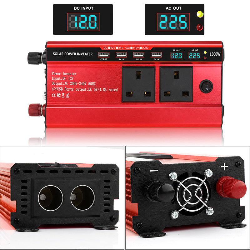 📢📢50% OFF !!!⏰1500W Car Power Inverter with 4 USB Ports