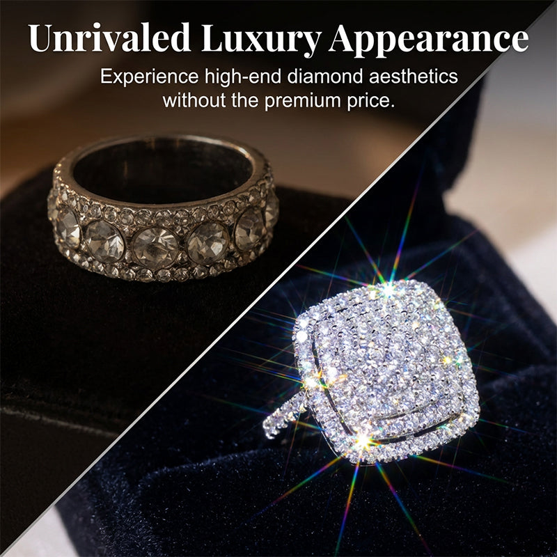 📢📢Big Sale Now On!⏰Brilliant Double Halo Square Ring for Women